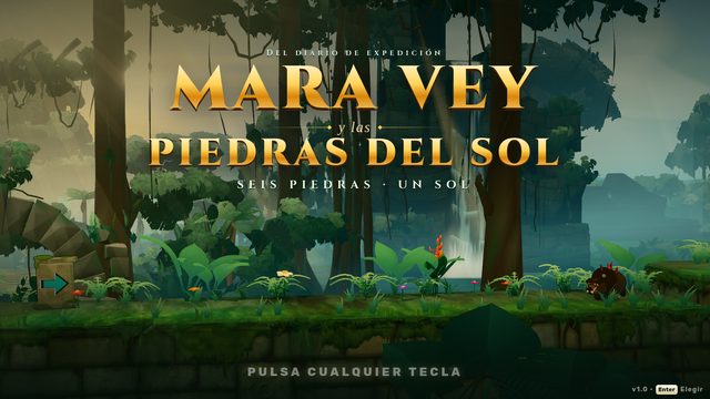 La pantalla de título del juego sobre la selva.